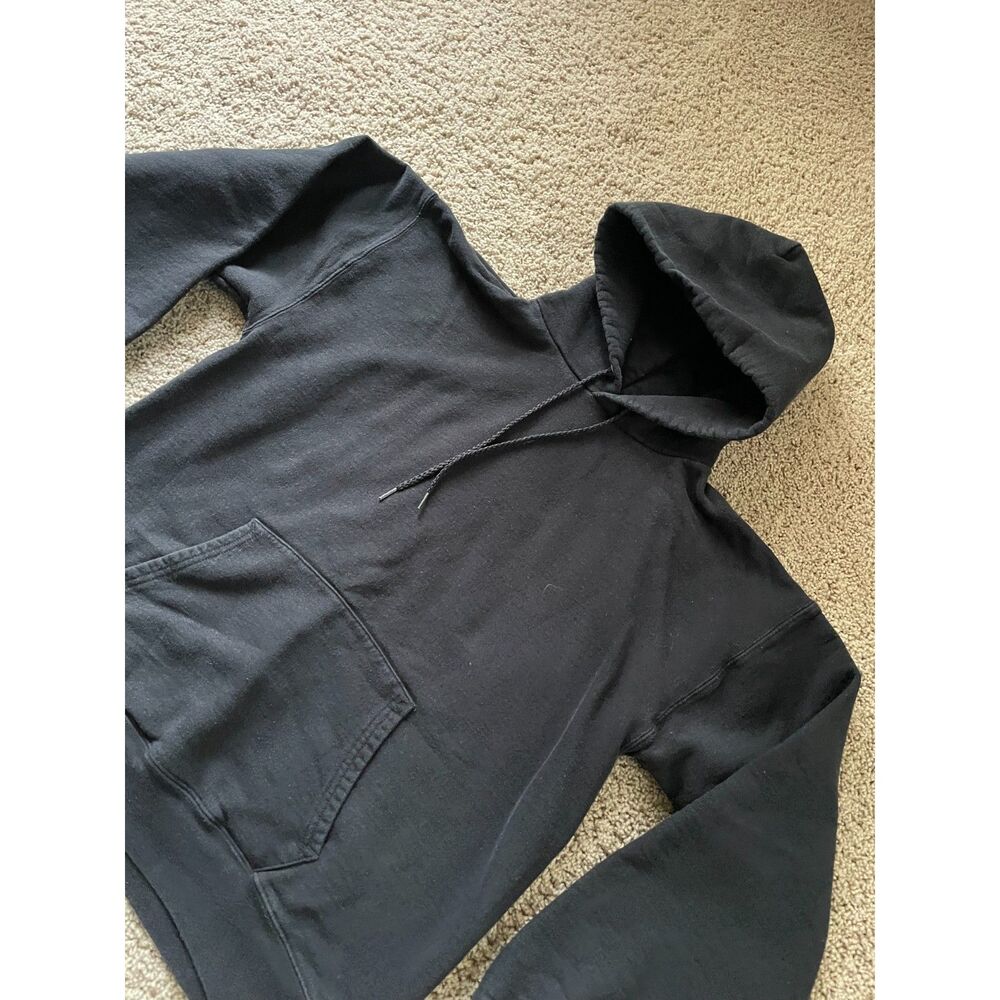 Vintage Hanes Ultimate Cotton Printpro heavyweight hoodie black M MEDIUM